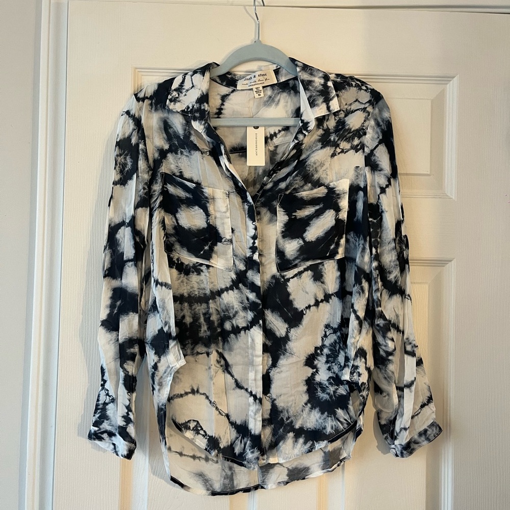 Cloth & Stone Tie Dye Button Down Blouse